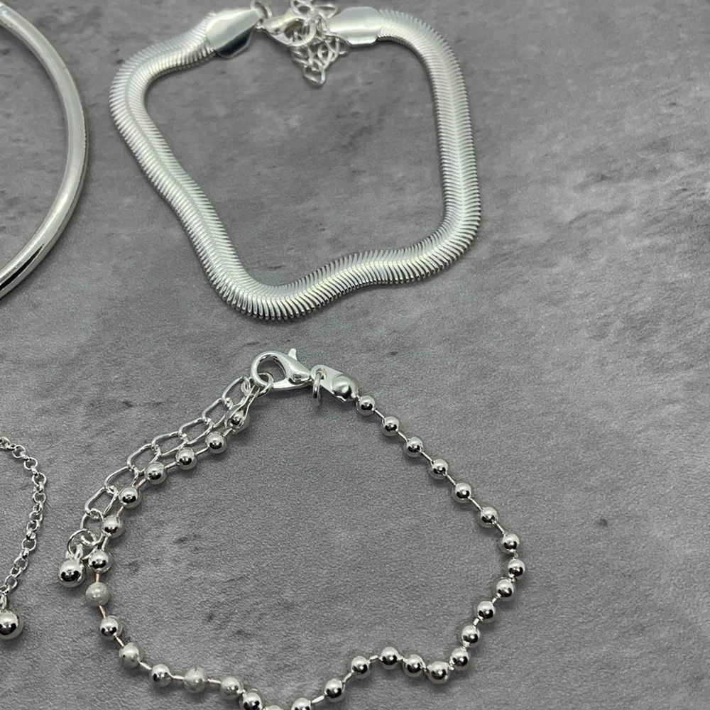 Silver Moon And Star Four Piece Bracelet Set - Picture 10 of 12